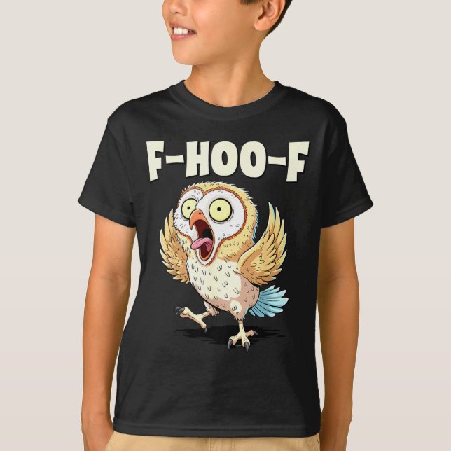 F-hoo-f Owl Meme – Funny Screaming Owl Bird Meme G T-Shirt (Front)