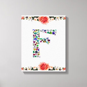 F Initial Gem Design Canvas Print