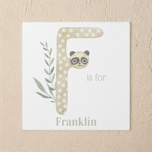 F is for Custom Name Animal Letter Art