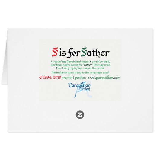 F is for Father Card (Back Horizontal)