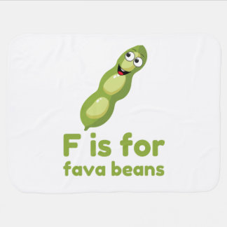 F is for FAVA BEANS Green Veggie Alphabet F Baby Blanket