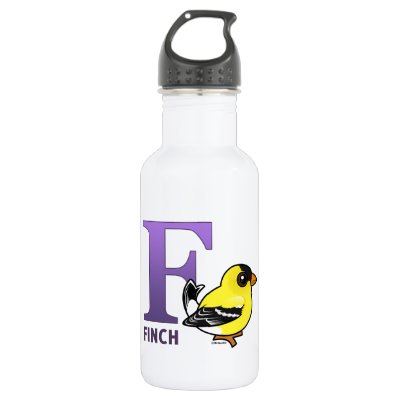F is for Finch Water Bottle