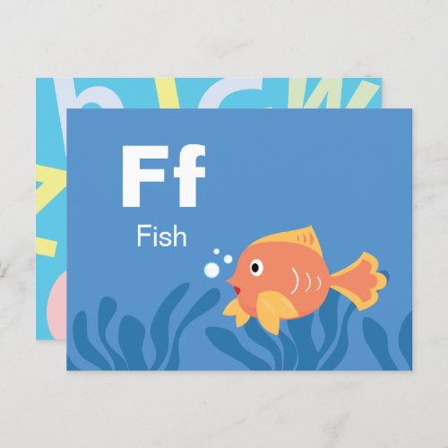 F is for Fish _ Alphabet Flash Card