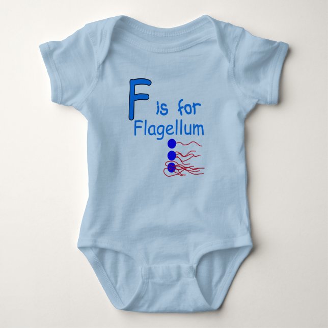 F is for Flagellum Baby Bodysuit (Front)