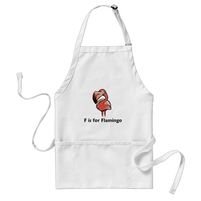 F is for Flamingo Adult Apron (Front)