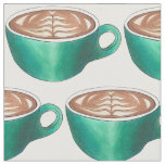F is For Flat White Latte Cappuccino Coffee Cup Fabric