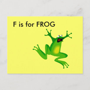 "F" is for Frog Alphabet Flashcard Postcard