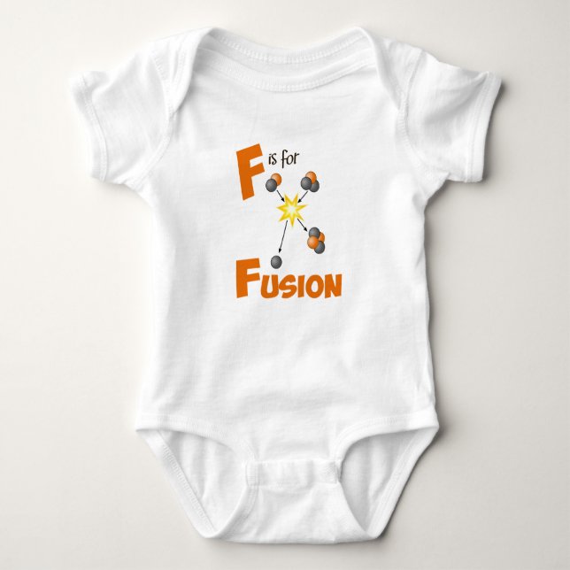 F is for Fusion Cute Physics & Science Design Baby Bodysuit (Front)