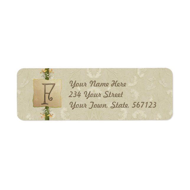 F - Ivory Elegance Monogram Label (Front)