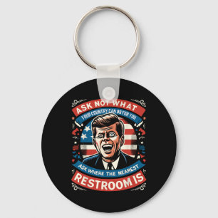 F. Kennedy Funny Patriotic Toilet Meme 4th Of July Keychain