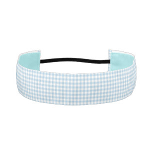 F & L Blue Gingham Athletic Headband