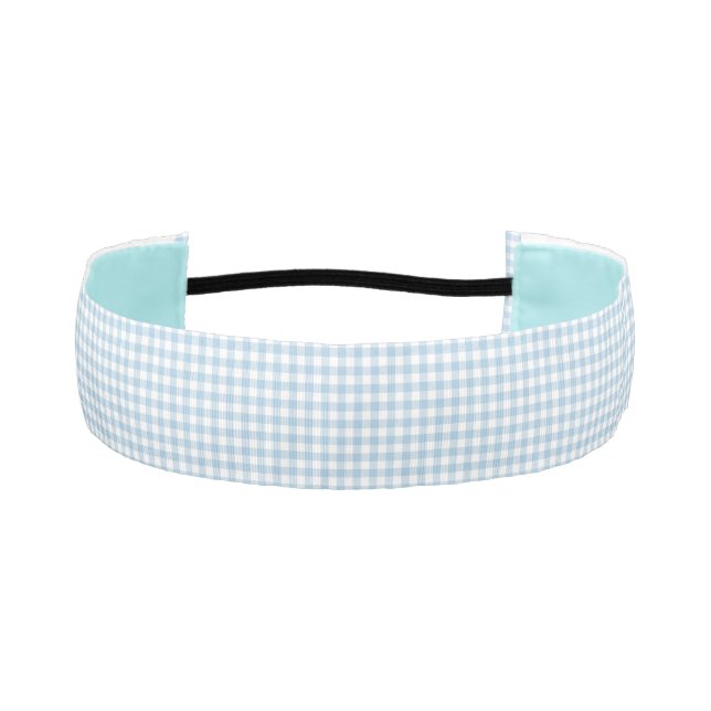 F & L Blue Gingham Athletic Headband (Front)