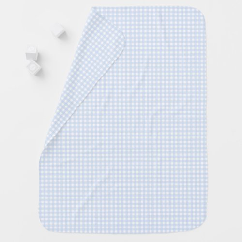 F  L Blue Gingham Baby Blanket