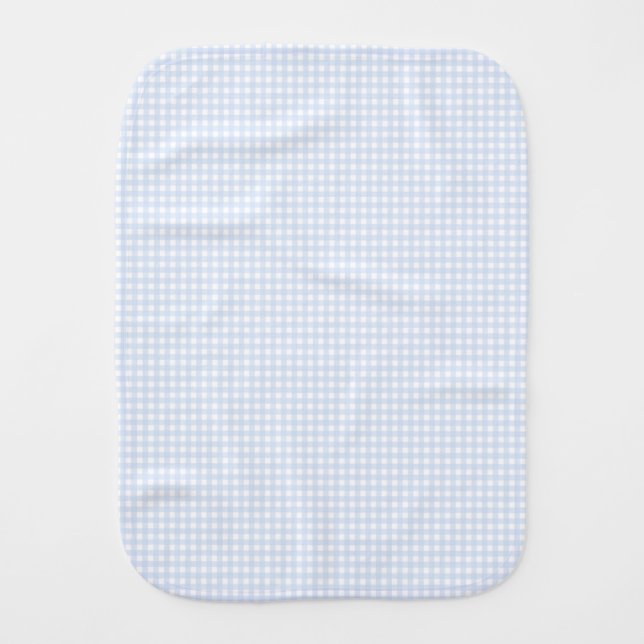 F & L Blue Gingham Baby Burp Cloth (Front)