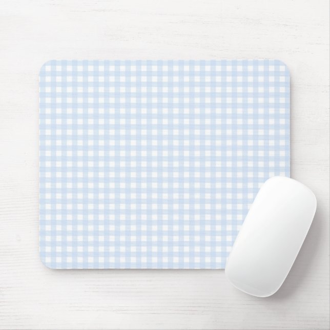 F & L Blue Gingham Mouse Pad (With Mouse)
