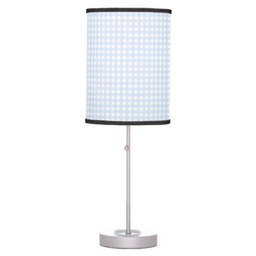 F  L Blue Gingham Table Lamp