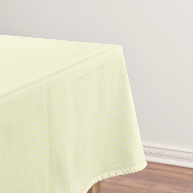 F & L Bright Yellow Gingham Tablecloth (In Situ)