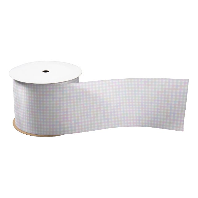F & L Colorful Gingham Satin Ribbon (Spool)