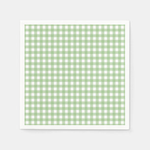 F & L Dark Green Gingham Napkins