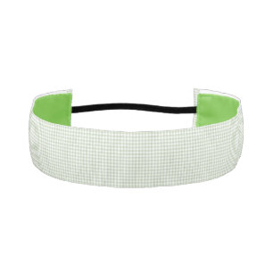F & L Green Gingham Athletic Headband