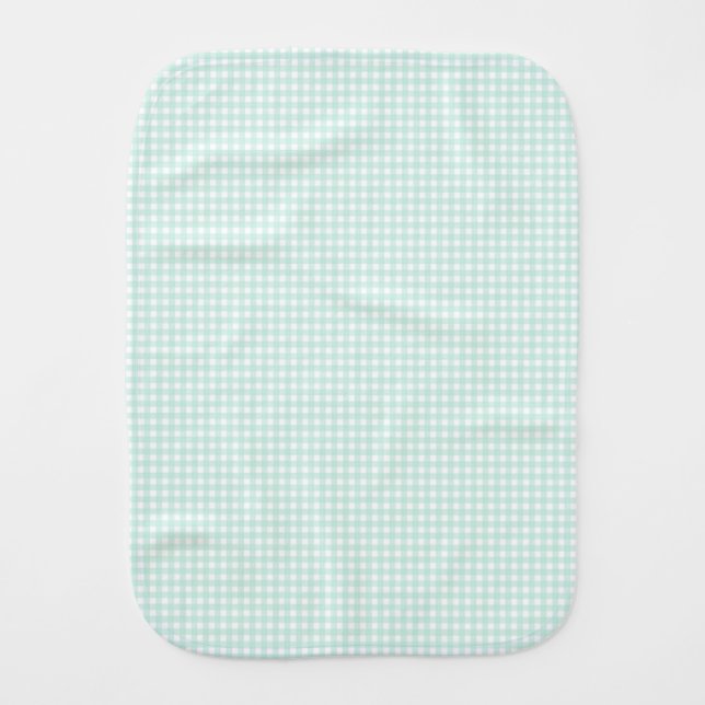 F & L Green Gingham Baby Burp Cloth (Front)