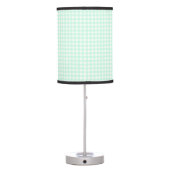 F & L Green Gingham Table Lamp (Back)
