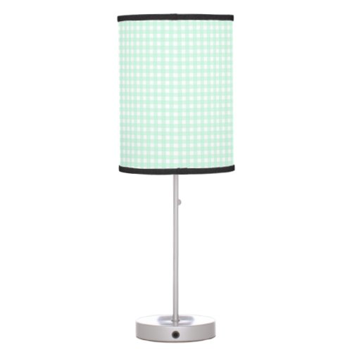 F  L Green Gingham Table Lamp
