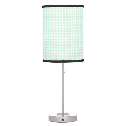 F & L Green Gingham Table Lamp (Back)