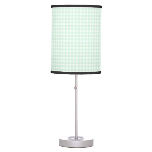 F & L Green Gingham Table Lamp (Front)