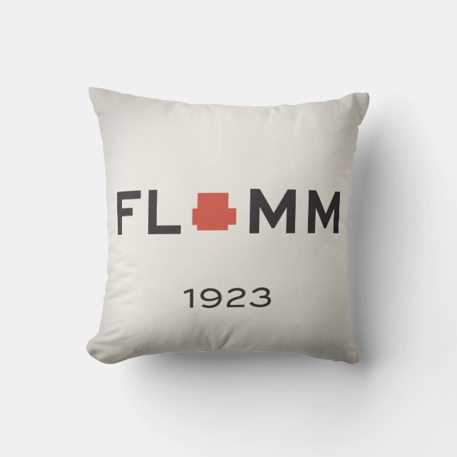 F L + M M 1923 with NEU Power Gib Throw Pillow (Front)