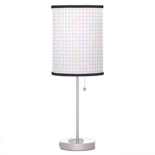 F  L Multicolor  Gingham Table Lamp