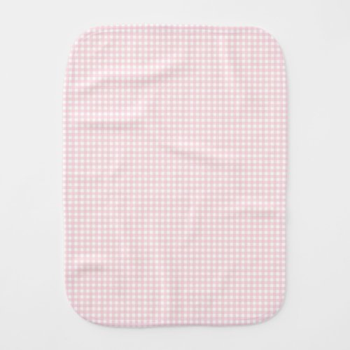 F  L Pastel Pink Gingham Baby Burp Cloth