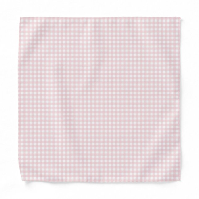 F & L Pastel Pink Gingham Bandana (Front)