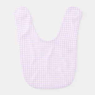 F & L Pastel Purple Gingham Baby Bib