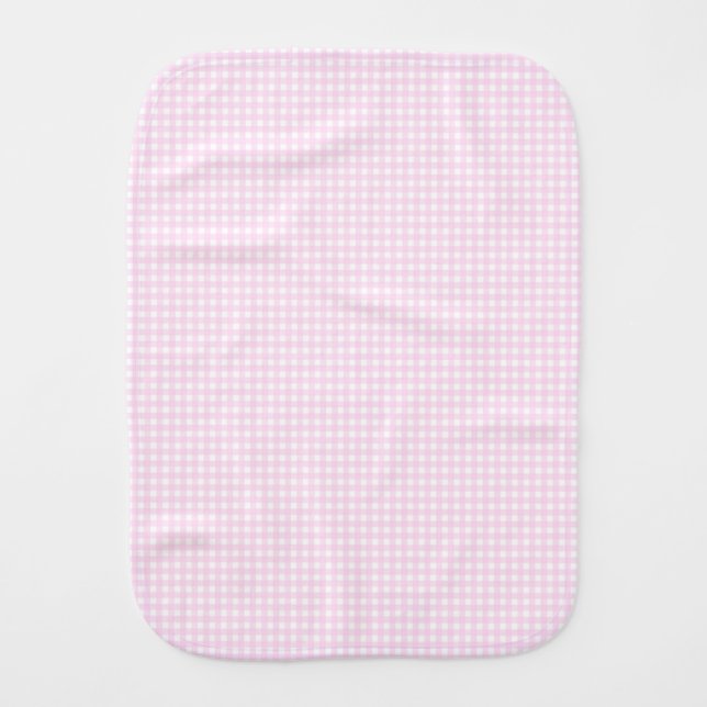 F & L Pink Gingham Baby Burp Cloth (Front)