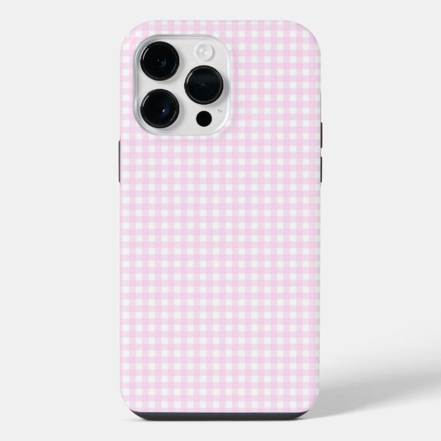 F & L Pink Gingham Iphone Case (Back)