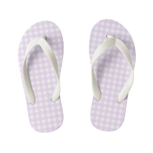 F & L Pink Gingham Kid's Flip Flops