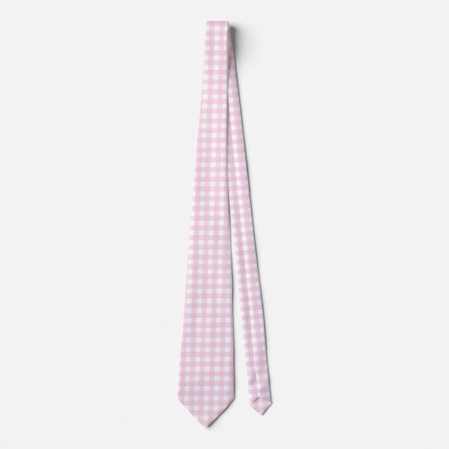 F & L Pink Gingham Neck Tie (Front)