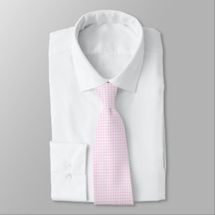 F & L Pink Gingham Neck Tie