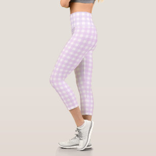 F & L Purple Gingham Capri Leggings