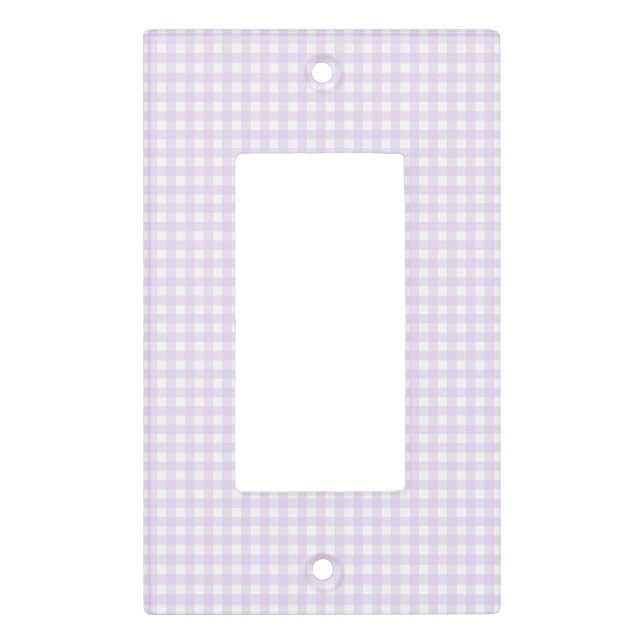F & L Purple Gingham Light Switch Cover (Front)