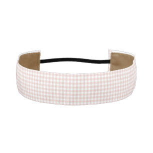 F & L Tan Gingham Athletic Headband