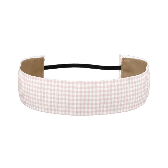 F & L Tan Gingham  Athletic Headband (Front)