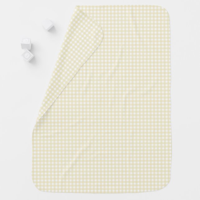 F & L Yellow Gingham Baby Blanket (In Situ)