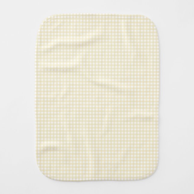 F & L Yellow Gingham Baby Burp Cloth (Front)