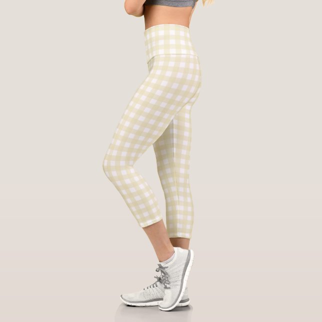 F & L Yellow Gingham Capri Leggings (Left)