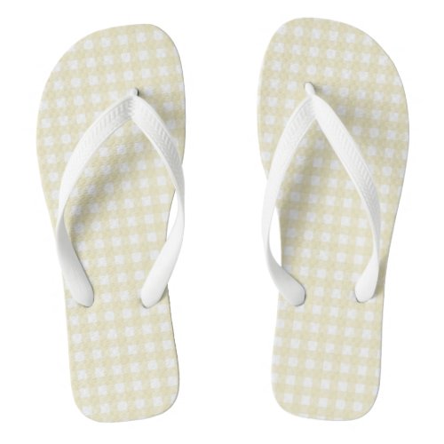 F  L Yellow Gingham Flip Flops