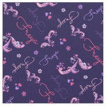 F monogram and personalized name Freya fabric