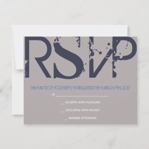 F Monogram Initials Bar Bat Mitzvah Reply Card