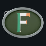 F Monogram overlaid on Irish Flag bbcnt Belt Buckle<br><div class="desc">F Monogram overlaid on Irish Flag Belt Buckle

Design © Trinkets and Things 2017 - AHP Design. All Rights Reserved.</div>